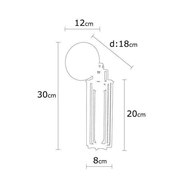 Aplică de perete neagră ø 8 cm Likya – Opviq lights-image-4