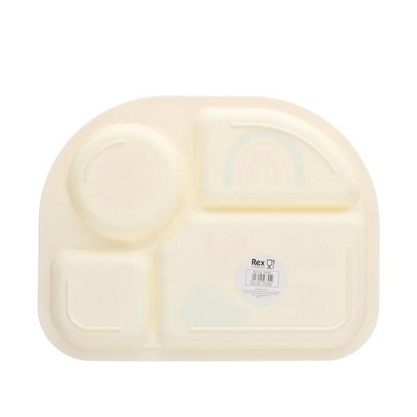Farfurie pentru copii bej din plastic 21x27 cm Rainbow Garden – Rex London-image-2