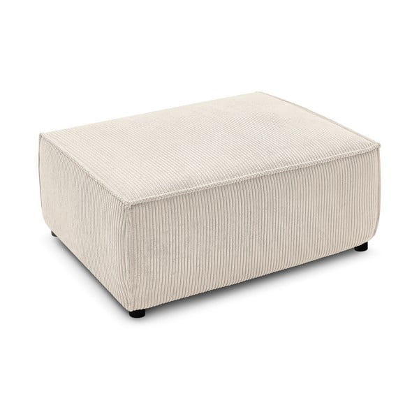 Taburet bej cu tapițerie din catifea reiată Nihad – Bobochic Paris-image-4