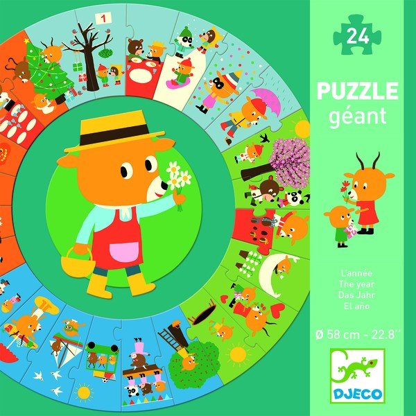Puzzle pentru copii Djeco Giga Rok, ⌀ 58 cm-image-1