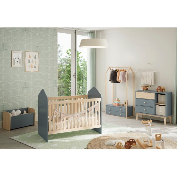 Comodă de copii verde prăfuit 90x81x40 cm Estefania – Marckeric-image-1