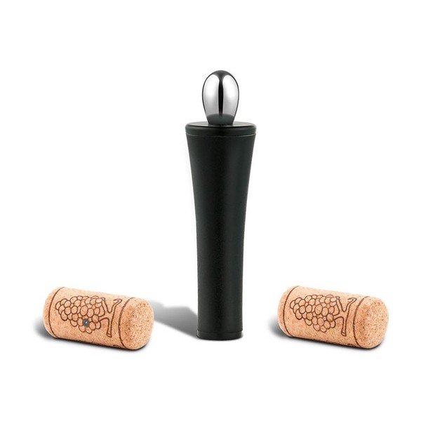 Dop din cauciuc pentru sticle de vin Zone Rocks, negru-image-1