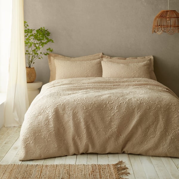 Lenjerie de pat bej pentru pat de o persoană 135x200 cm Casablanca Pinsonic – Pineapple Elephant-image-1