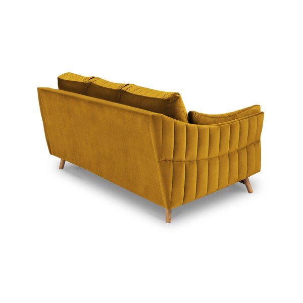 Canapea cu tapițerie de catifea Interieur 86 Elysée, 232 cm, galben muștar-image-3