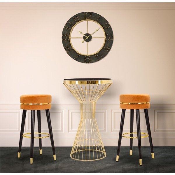 Scaun de bar Mauro Ferretti Paris Ruggine/Gold, negru-image-1