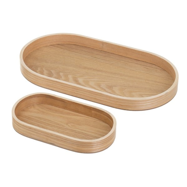 Tăvi decorative 2 buc. din lemn 20x37 cm – Casa Selección