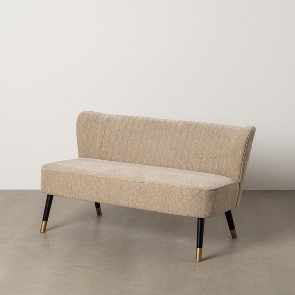 Canapea bej cu tapițerie din chenille 134 cm Glam – Ixia-image-2