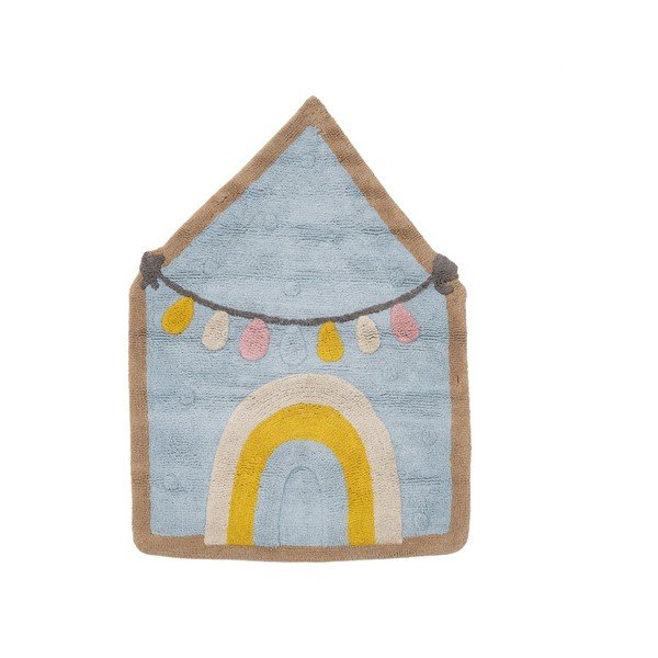 Covor pentru copii albastru deschis din bumbac 74x100 cm House – Ixia