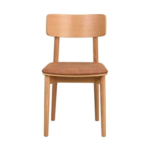 Scaune de dining maro coniac/natural  2 buc. din imitație de piele Wolcott – Rowico-image-3