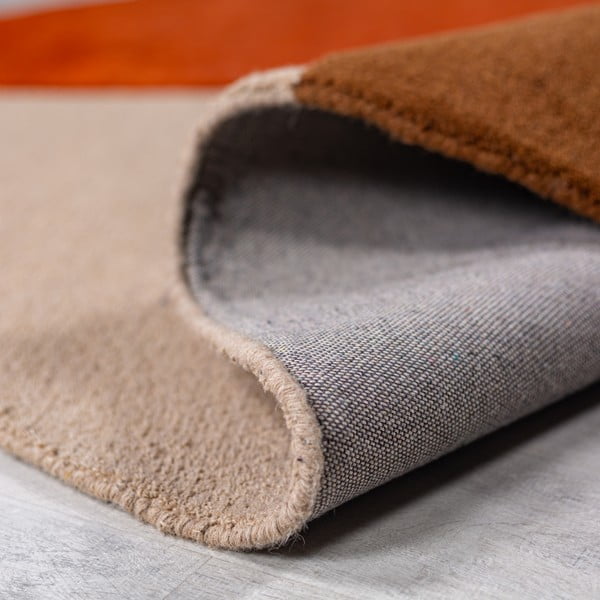 Covor cărămiziu țesut manual, rotund, din lână ø 200 cm Mia Segment – Flair Rugs-image-3