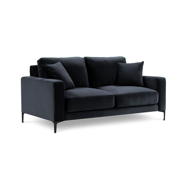 Canapea cu tapițerie din catifea Kooko Home Harmony, 158 cm, albastru închis-image-2
