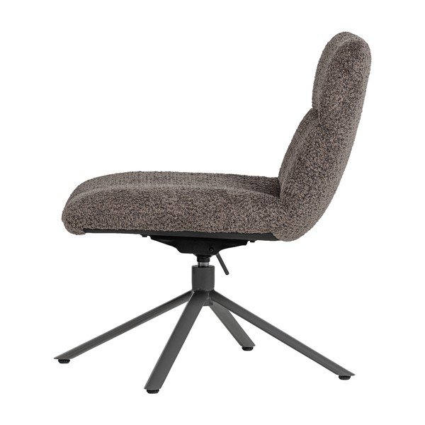 Fotoliu maro pivotant cu tapițerie din țesătură bouclé Soren – WOOOD-image-3