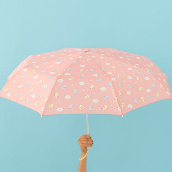 Umbrelă Mr. Wonderful Cloudy, lățime 108 cm, roz