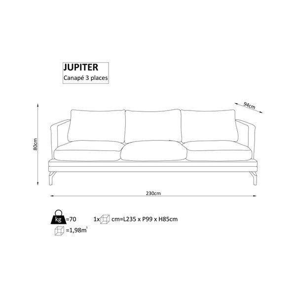 Canapea cu 3 locuri Windsor & Co. Sofas Jupiter, negru-image-4