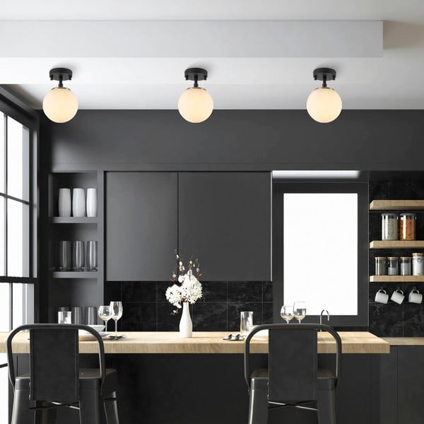 Plafonieră alb-negru cu abajur din sticlă ø 15 cm Atmaca – Opviq lights-image-2