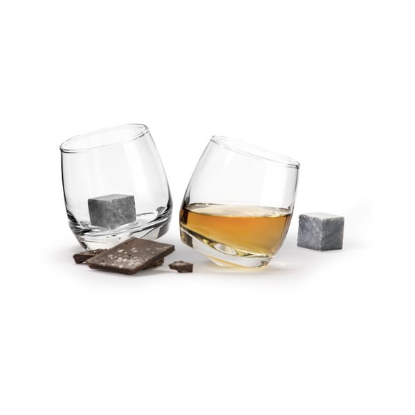 Set 2 pahare cu pietre de răcire pentru whiskey Sagaform Gentleman, 200 ml