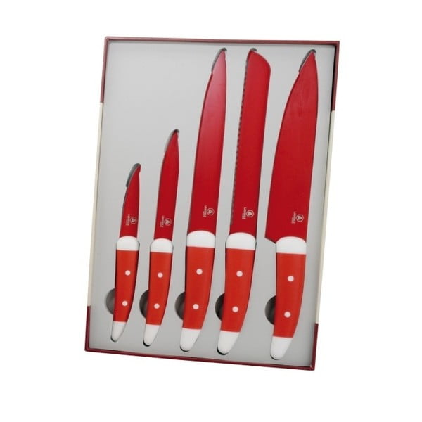 Set 5 cuțite Laguiole Julien, roșu