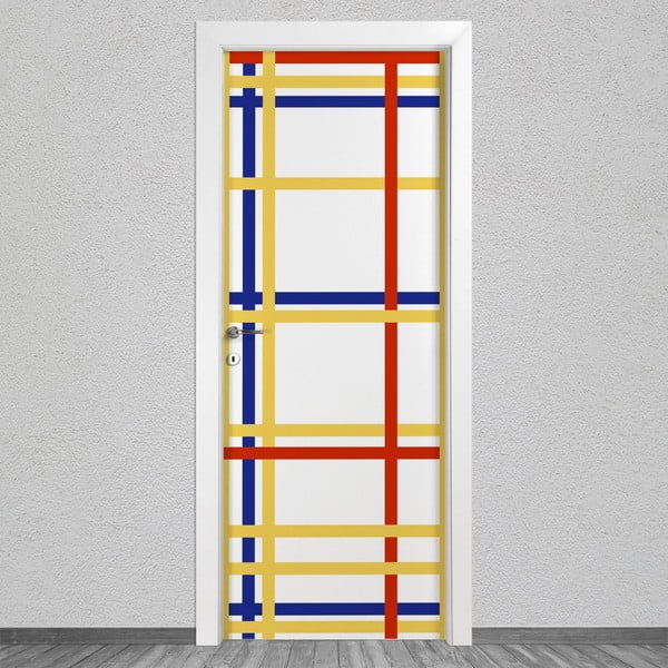 Autocolant pentru ușă LineArtistica Mondrian 4, 80 x 215 cm