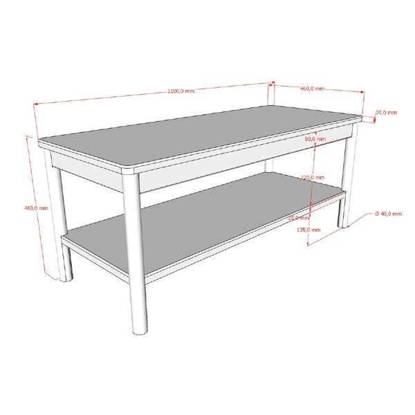 Bancă în culoare naturală din lemn masiv/din MDF Olive – Vipack-image-2