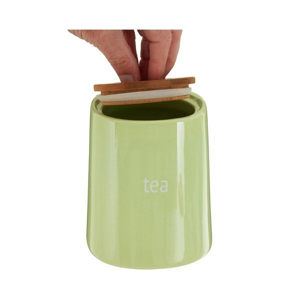Recipient pentru ceai cu capac din lemn de bambus Premier Housewares Fletcher, 800 ml, verde-image-2