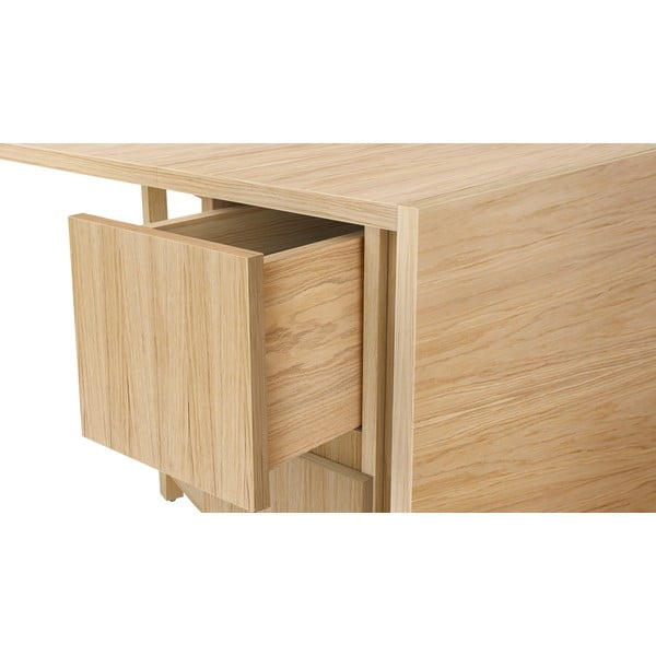 Masă extensibilă cu aspect de lemn de stejar Woodman Mel-image-4