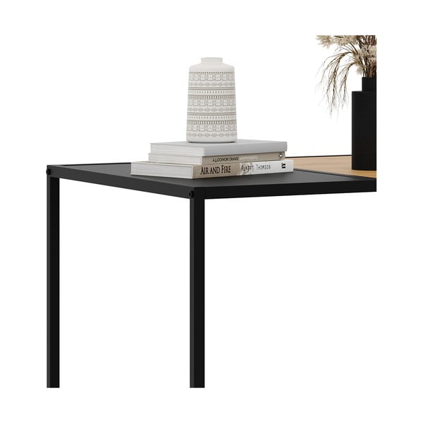 Măsuță de cafea neagră/în culoare naturală 60x100 cm Altino – Unique Furniture-image-3