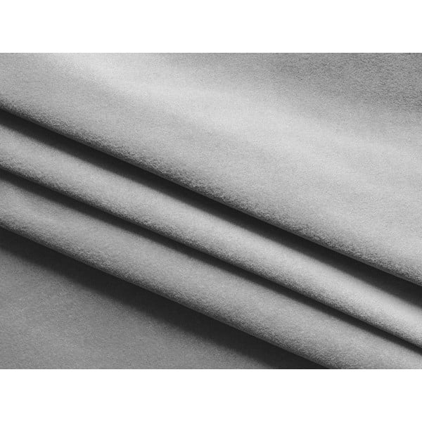 Taburet gri deschis cu tapițerie din catifea Kapua – Makamii-image-3