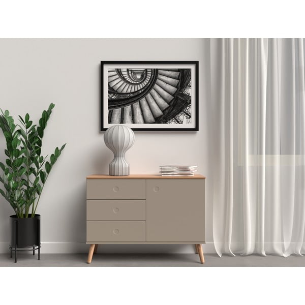 Comodă maro joasă cu aspect de lemn de stejar 109x79 cm Dot – Tenzo-image-1