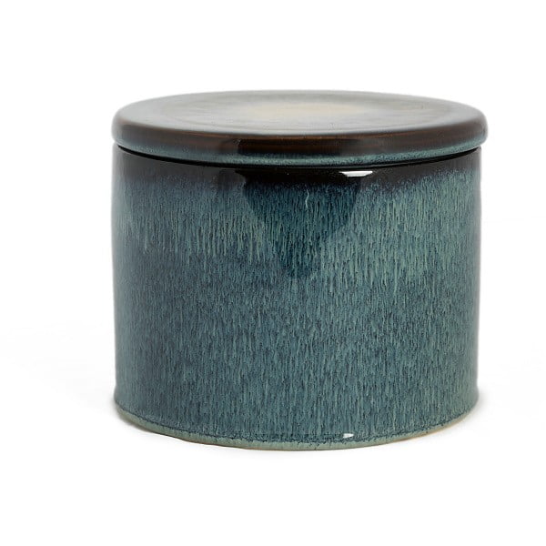 Recipient din ceramică Simla Soft, înălțime  12,2 cm, gri - albastru