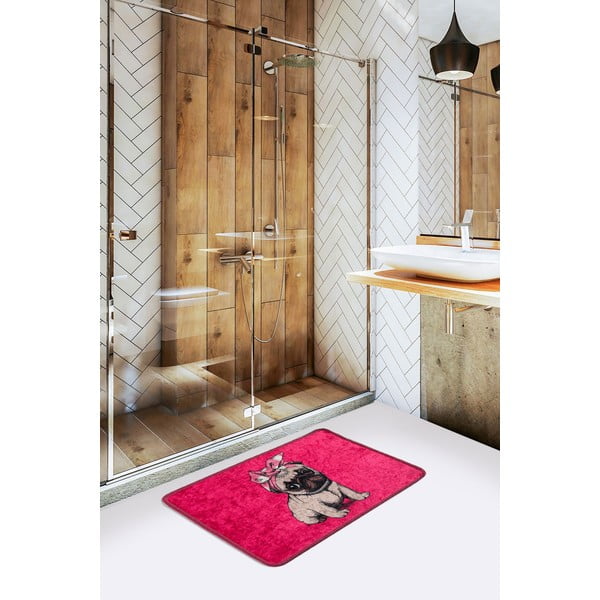 Covoraș de baie roz 40x60 cm Pink Pug – Foutastic-image-1
