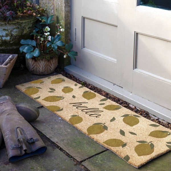 Covoraș de intrare din fibre de nucă de cocos 40x120 cm Hello Lemons – Artsy Doormats-image-1