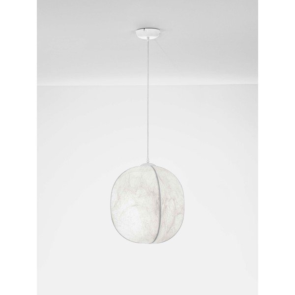 Lustră albă din metal cu abajur textil ø 42 cm Pierida – Nova Luce-image-3
