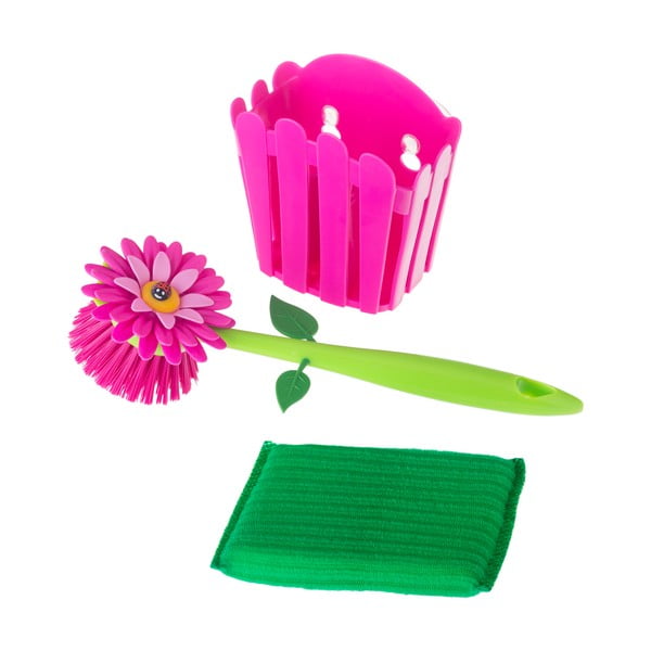 Set pentru spălat vase Vigar Flower Power, roz