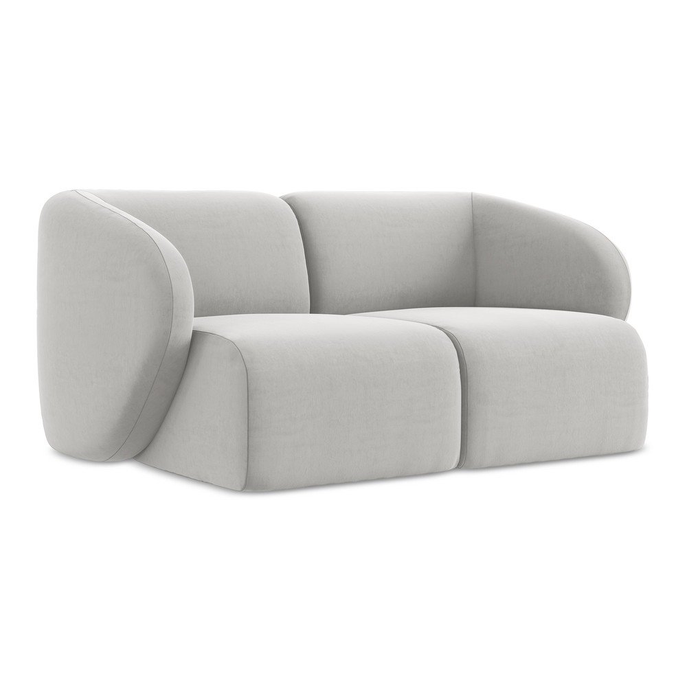 Canapea gri deschis cu tapițerie din catifea 174 cm Lani – Makamii