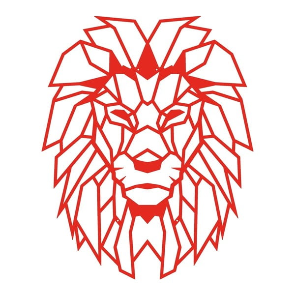 Decorațiune metalică de perete Wall Decor Lion, roșu