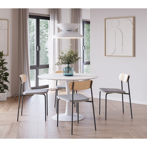 Scaune de dining negre/taupe 2 buc. Adriana – Marckeric-image-1