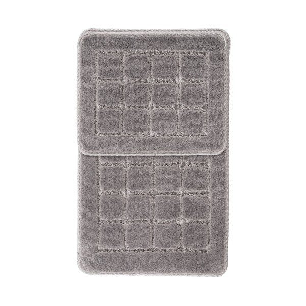 Covorașe de baie gri 2 buc. 50x80 cm Kareli – Foutastic-image-2