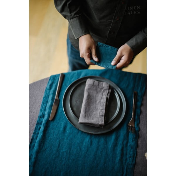 Set 2 șervete din in Linen Tales, gri închis-image-3