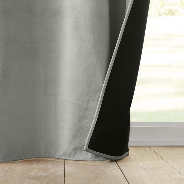 Draperie gri termoizolantă din catifea 140x260 cm Polarchic – douceur d'intérieur-image-4
