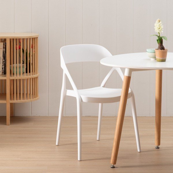 Scaune de dining albe 2 buc. din plastic – Ixia-image-1