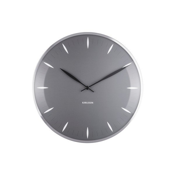 Ceas din sticlă pentru perete Karlsson Leaf, ø 40 cm, gri-image-3