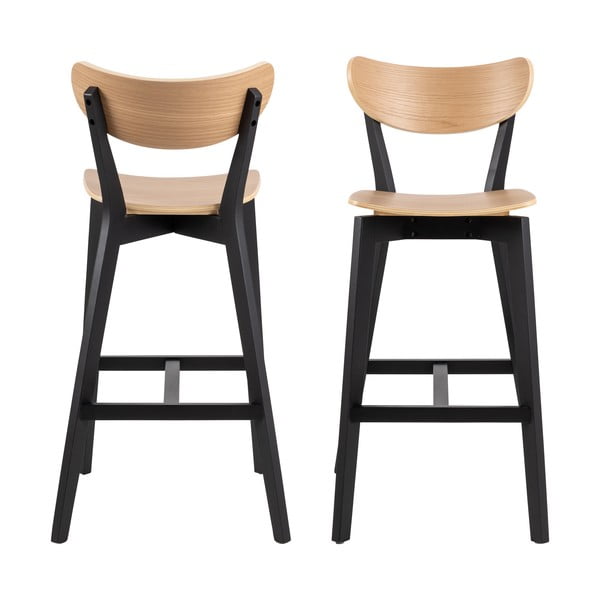 Scaune de bar din lemn de arbore de cauciuc 2 buc. 105 cm Roxby – Actona-image-4