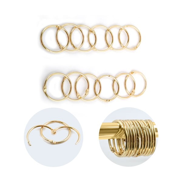 Inele pentru perdea de duș auriu mat 12 buc. Ringo Small – Spirella-image-4