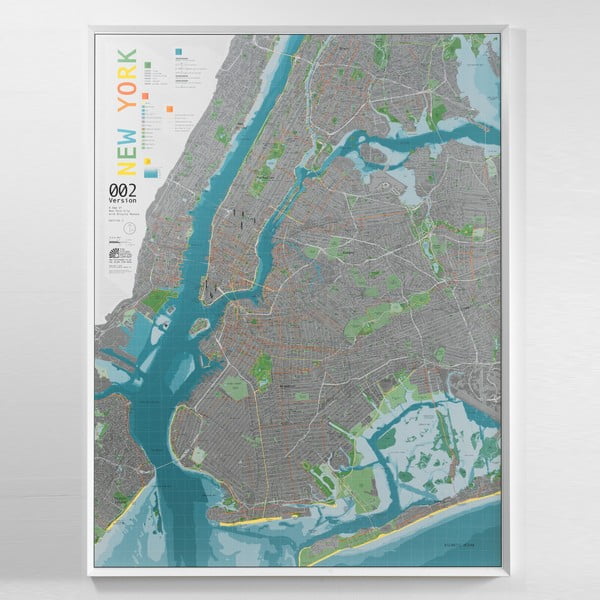 Hartă New York City în husă transparentă Street Map, 130 x 100 cm