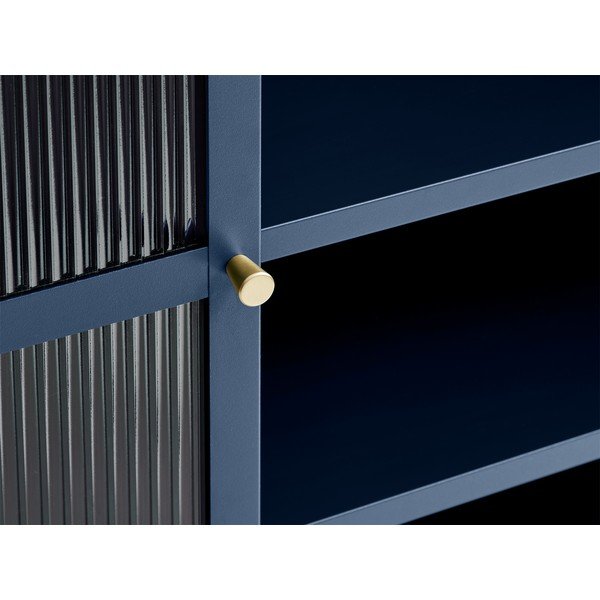 Vitrină din metal Unique Furniture Bronco, înălțime 140 cm, albastru-image-1