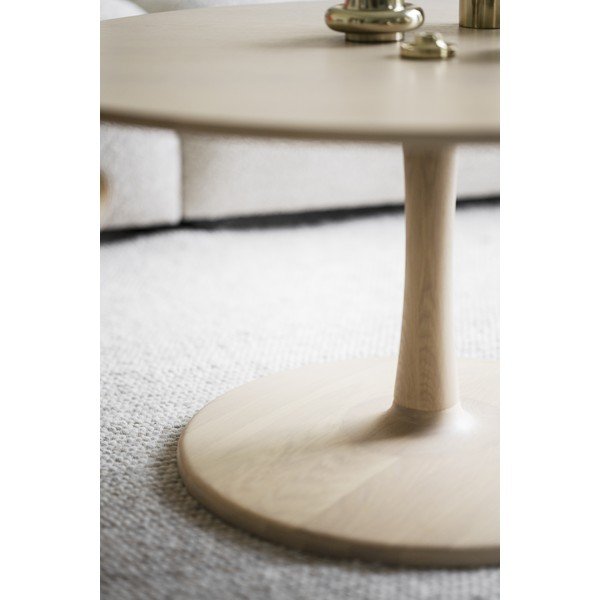 Măsuță de cafea natural  rotundă cu aspect de lemn de stejar 90x90 cm Hobart – Rowico-image-4