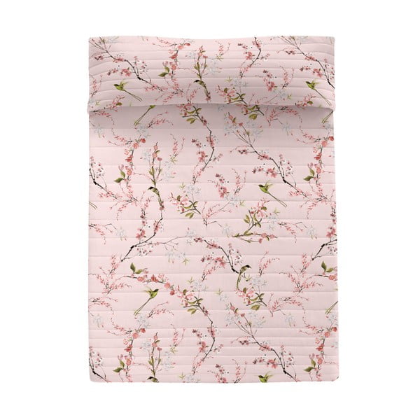 Cuvertură roz matlasată din bumbac 240x260 cm Chinoiserie – Happy Friday