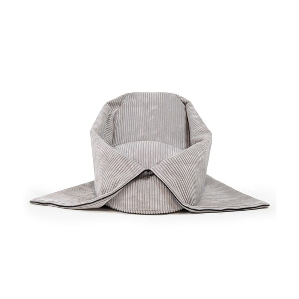 Fotoliu puf pentru copii maro închis cu tapițerie din catifea reiată Cocoon 100 – SLOWDOWN-image-2