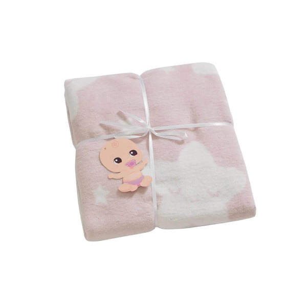 Pătură roz din bumbac pentru copii 120x100 cm Baby Star - Mila Home