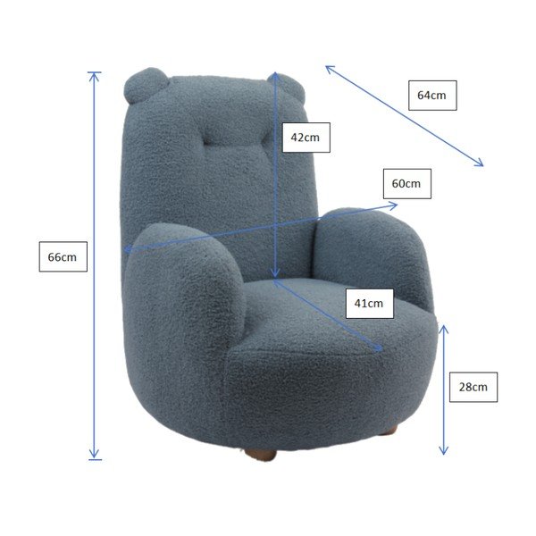 Fotoliu de copii bej cu tapițerie din țesătură bouclé Rocky – Vipack-image-3